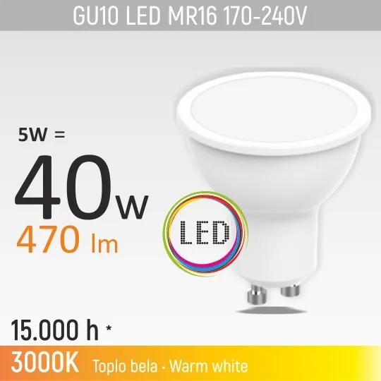 LED sijalica 5W M1 3000K 170-240V GU10