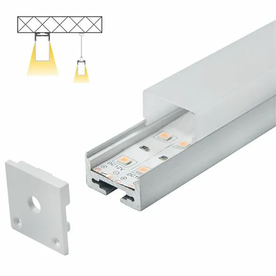 Aluminijumski profil za LED trake nadgradni set sa difuzorom 20x20x2000mm M623 MA623