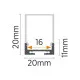 Aluminijumski profil za LED trake nadgradni set sa difuzorom 20x20x2000mm M623 MA623