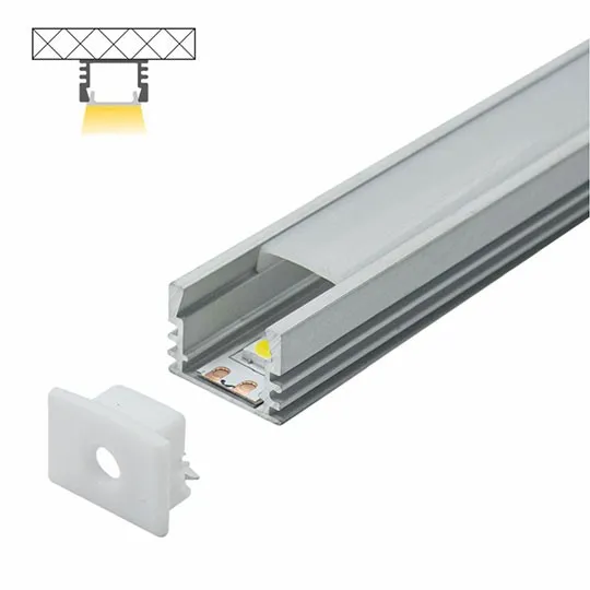 Aluminijumski profil za LED trake nadgradni set sa difuzorom 12.1x17.4x2000mm M505