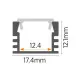Aluminijumski profil za LED trake nadgradni set sa difuzorom 12.1x17.4x2000mm M505