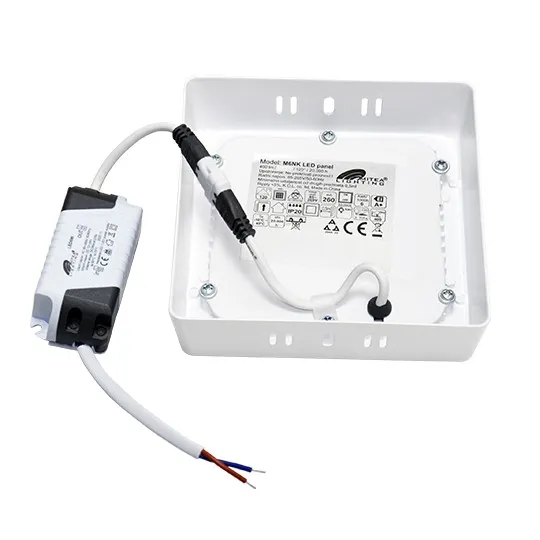 Nadgradni kvadratni LED panel beli 6W 3000K M6NK