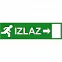 Nalepnica za panik lampu IZLAZ strelica desno