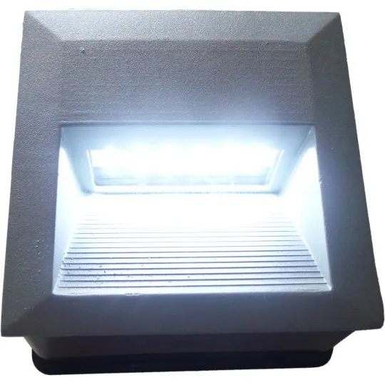 Zidna lampa siva 12x0.1W 6400K IP54 kvadratna LED spoljna 96lm M802