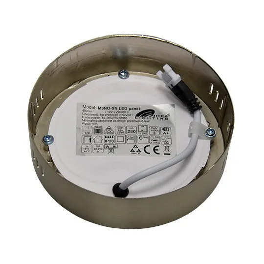 Nadgradni okrugli LED panel saten nikl 6W 6500K M6NO-SN