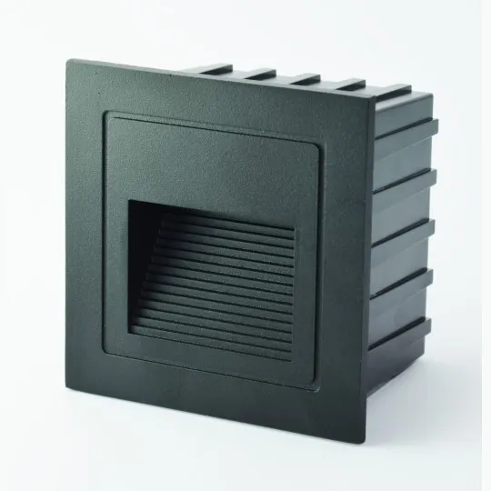 Spoljna ugradna LED zidna lampa crna 3W 4000K IP65 85x85x53mm 30lm M953042