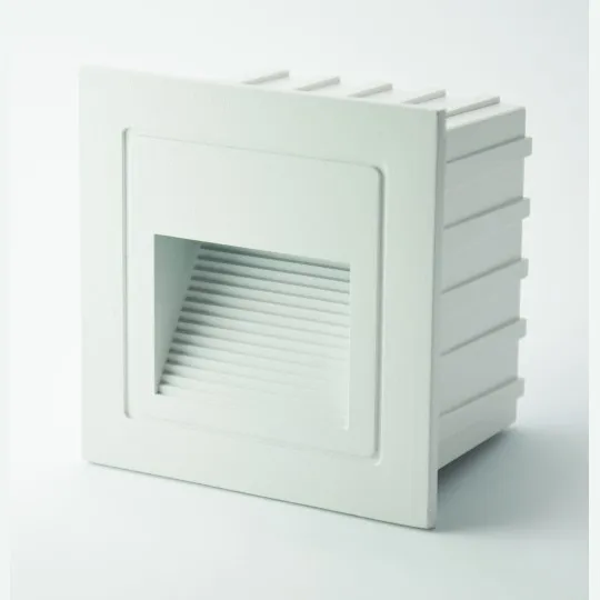 Spoljna ugradna LED zidna lampa bela 3W 4000K IP65 85x85x53mm 30lm M953042