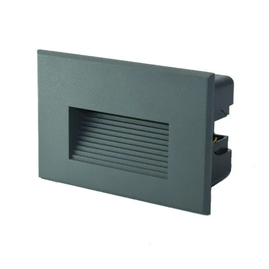 Spoljna ugradna LED zidna lampa siva 3W 4000K IP65 120x80x50mm 32lm M953012