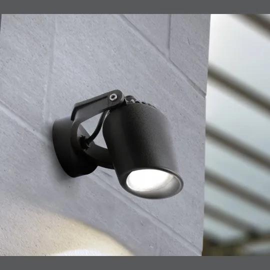 Zidna lampa crna Minitommy EL IP66 1xGU10 LED 1x3.5W 4000K - sijalica uključena uz proizvod 1M2.000.000.U1L Fumagalli