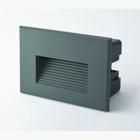 Spoljna ugradna LED zidna lampa siva 3W 4000K IP65 120x80x50mm 32lm M953012