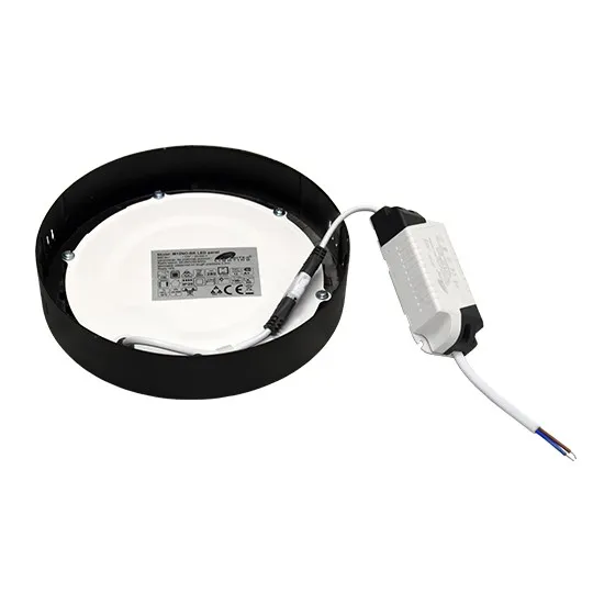 Nadgradni okrugli led panel crni 12W 6500K M12NO-BK