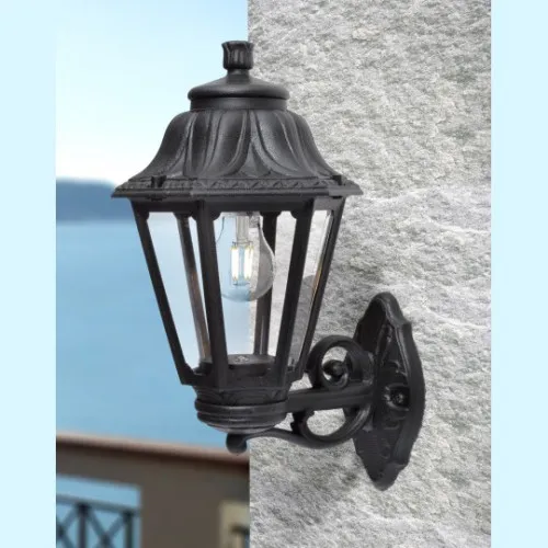 Zidna lampa crna Bisso/Anna gore/dole IP55 1xE27 E22.131.000.E27 Fumagalli