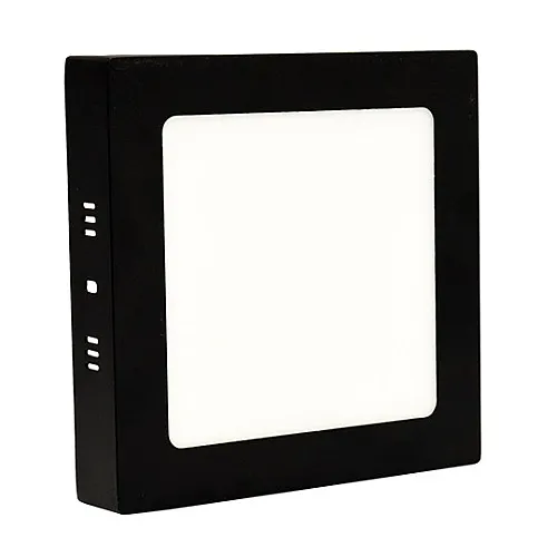Nadgradni kvadratni led panel crni 12W 6500K M12NK-BK