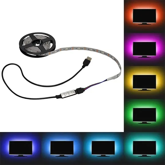 SMD LED traka 7.2W/1m 5V RGB IP20 2m kotur SET za TV 30 LED/1m MLL-5050-30