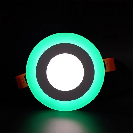 Ugradni okrugli LED panel zeleni 3W+3W 6500K+ M3UO-D