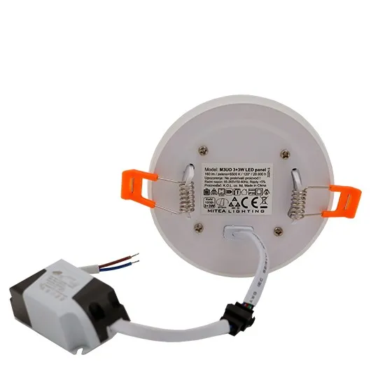 Ugradni okrugli LED panel zeleni 3W+3W 6500K+ M3UO-D