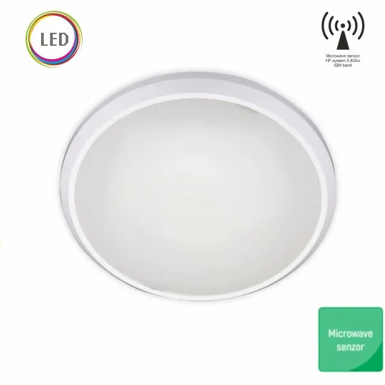 LED plafonjera bela 12W 6000K IP20 IK10 fi250x56mm okrugla sa microwave senzorom pokreta ISM band 5Y M271-C