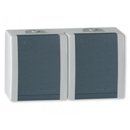 Priključnica antracit siva šuho II dupla keramičko jezgro siva/ IP44 242.1A OG Power Aling