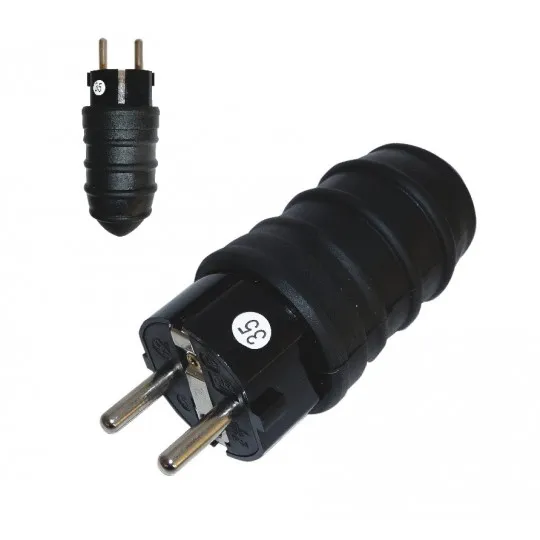 Dvopolni gumeni utikač 16A 250V 3680W IP44 PM-31