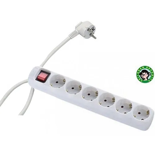 Priključnica 16A 250V 3680W 3x1.5mm2 prenosna nerastavna šestostruka (produžni kabl) sa prekidačem ME-PK6P-2M DZ
