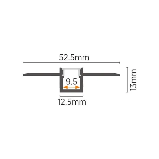 Aluminijumski profil za LED trake set sa difuzorom 13x52.5x2000mm MA639