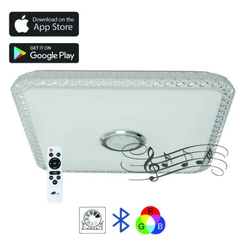 LED plafonjera bela 2x32W 180~260V WRGB 435x435mm SMD sa zvučnikom 5W, bluetooth, Android/iOS APP iLink smart (muzička plafonjera) M205439-BT