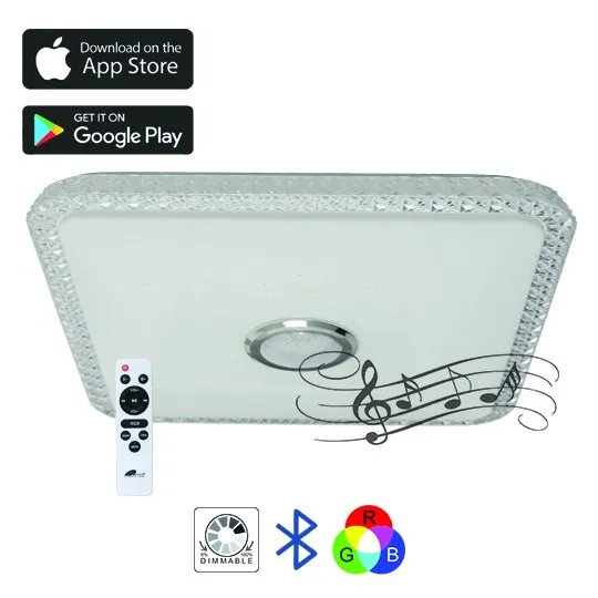 LED plafonjera bela 2x32W 180~260V WRGB 435x435mm SMD sa zvučnikom 5W, bluetooth, Android/iOS APP iLink smart (muzička plafonjera) M205439-BT