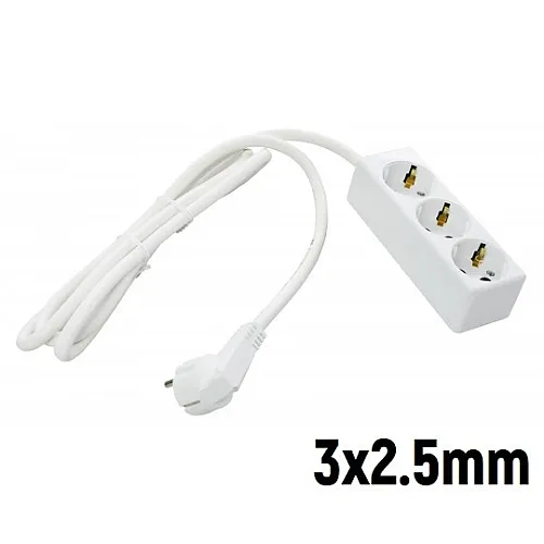 Priključnica Prenosna trostruka (produžni kabl) 3x2.5mm 2m Tehnoelektro