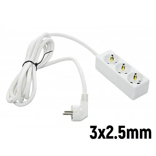 Priključnica Prenosna trostruka (produžni kabl) 3x2.5mm 3m Tehnoelektro