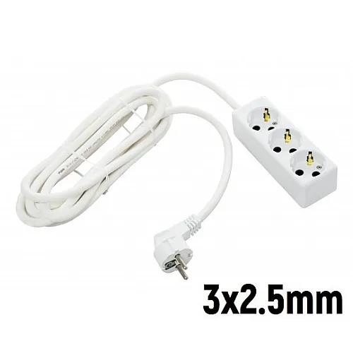 Priključnica Prenosna trostruka (produžni kabl) 3x2.5mm 5m Tehnoelektro