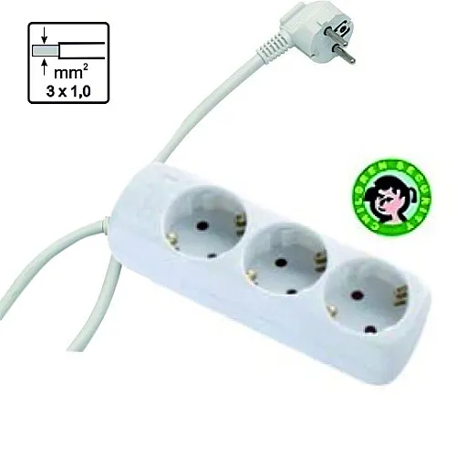 Priključnica 16A 250V 3680W 3x1.0mm2 prenosna nerastavna trostruka (produžni kabl) ME-PKL3-1.5M DZ