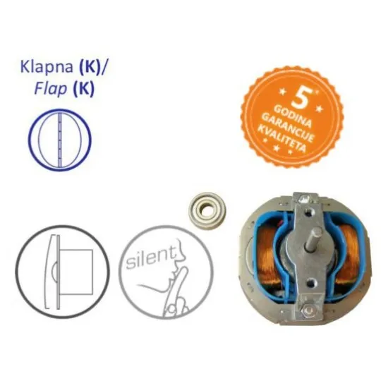 Ventilator A100N fi100mm kupatilski aspirator - sa klapnom blister 230V 5Y MV-FI100-15W-SXS-K