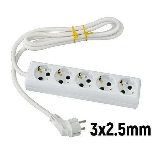 Priključnica Prenosna petostruka (produžni kabl) 3x2.5mm 2m Tehnoelektro