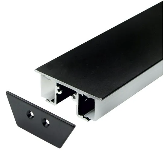 Aluminijumski profil za LED trake crni Dupli set sa difuzorom 18x48.3x2000mm MA-01