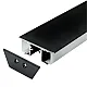 Aluminijumski profil za LED trake crni Dupli set sa difuzorom 18x48.3x2000mm MA-01