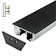 Aluminijumski profil za LED trake crni Dupli set sa difuzorom 18x48.3x2000mm MA-01
