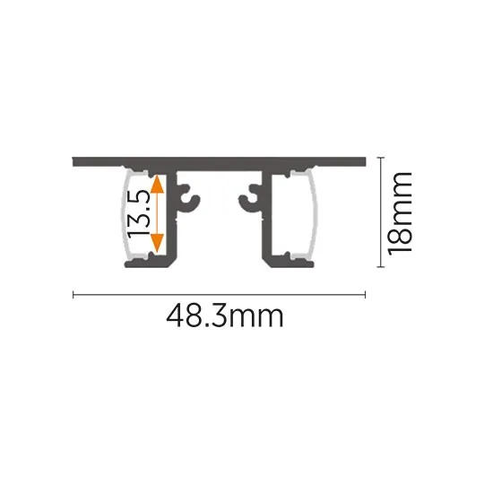 Aluminijumski profil za LED trake crni Dupli set sa difuzorom 18x48.3x2000mm MA-01
