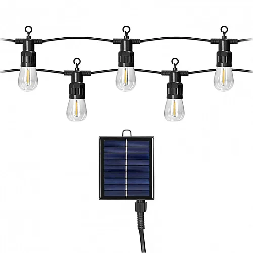 LG-5/10M/FILAMENT solarni set sa sijalicama za dvorište IP44, 10m, 10xLED 2700K LED sijalice uključene uz proizvod VIRONE