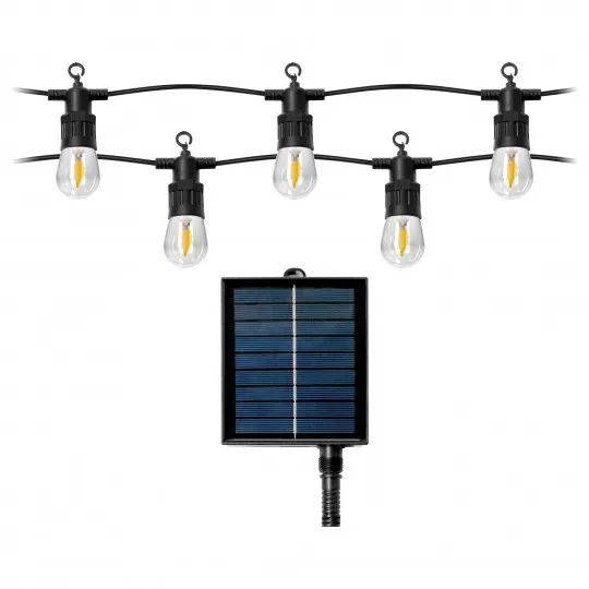 Solarni set sa sijalicama za dvorište IP44, 10m, 10xLED flame 2700K LED sijalice uključene uz proizvod LG-6/10M/FLAME
