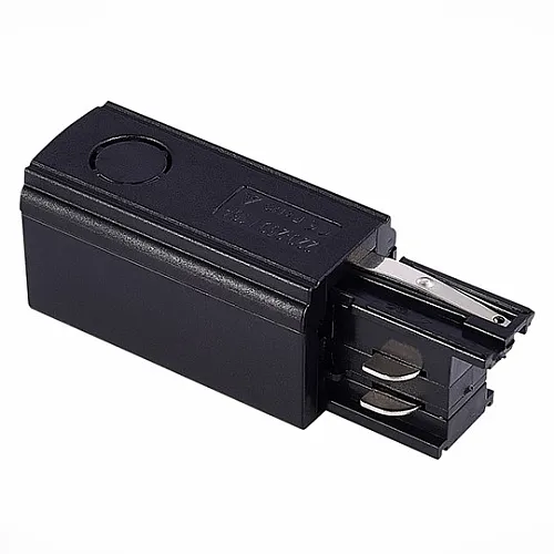 Desni napojni konektor za trostopeni šinski reflektor crni PVC M-4TRACK-N(R)-B