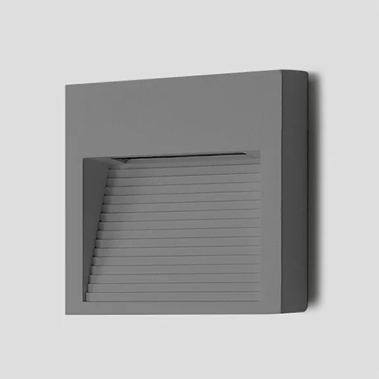 Zidna lampa siva 3W 4000K IP65 90x90x18mm kvadratna SMD LED -spoljna nadgradna 50lm M953033-1