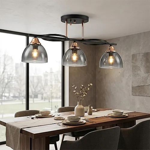 Luster crni hrom- 3xE27 Max.60W/220V M10730-3