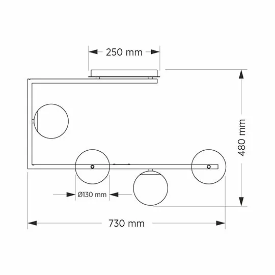Luster crni 4xE27 Max.60W/220V M10772-4