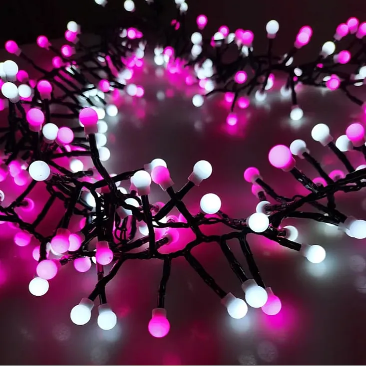 Lampice za jelku sa 100 roze i belih LED dioda 10m ML-C2021