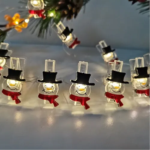 LED svetleći niz štipaljke "sneško belići" 0.9m ML-C3015