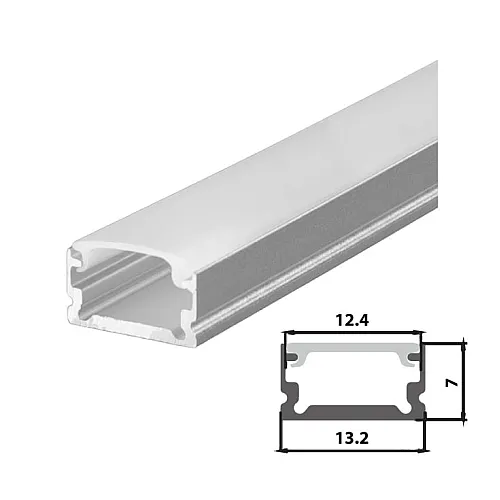 Set aluminijumski profil za LED trake 1m 13.2x7 LPR-510/1-SET