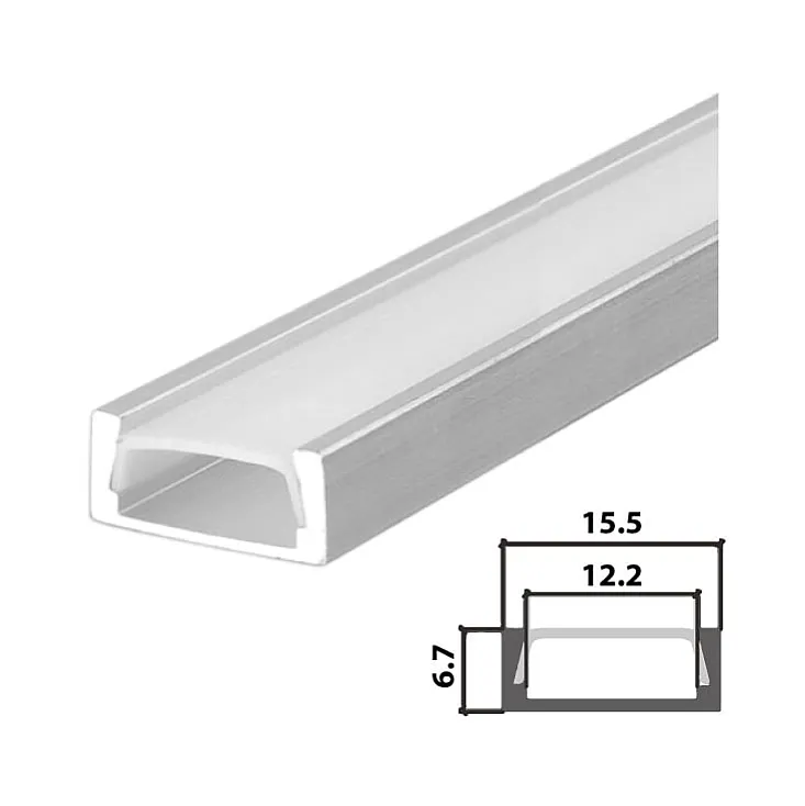 Set aluminijumski profil za LED trake 2m 15.5x6.7 LPR-610/2-SET