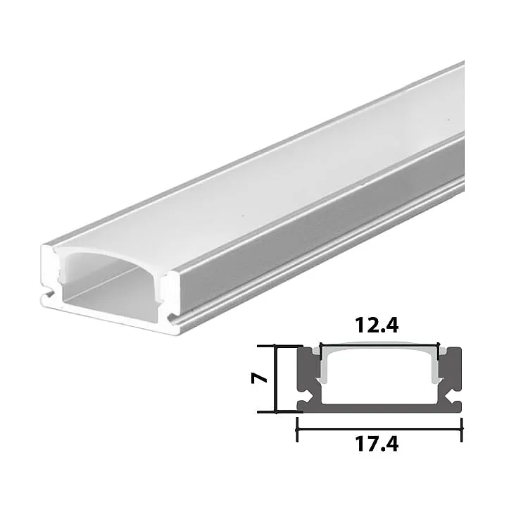 Set aluminijumski profil za LED trake 2m 17.4x7 LPR-509/2-SET