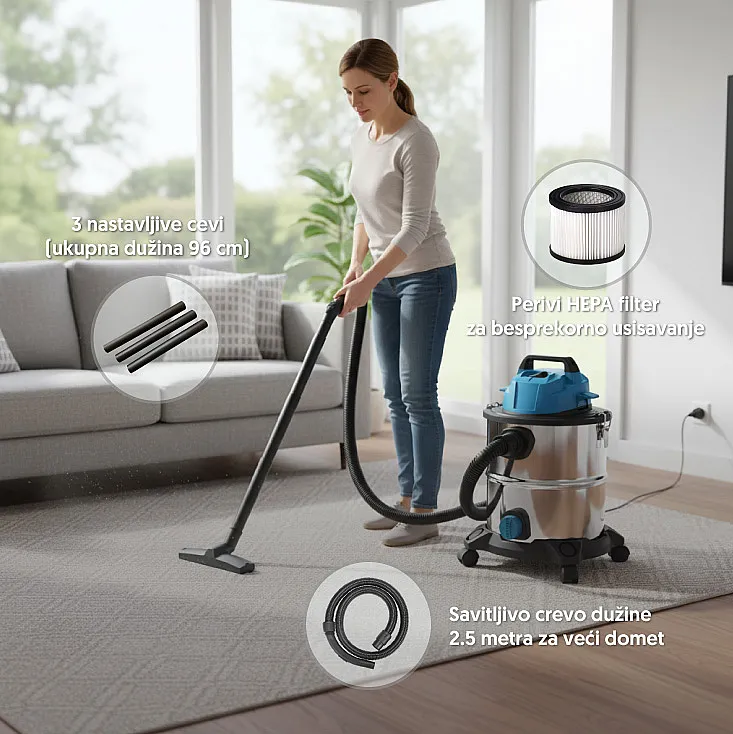 Usisivač za suvo i mokro usisavanje 20l 1400W USM3214-20