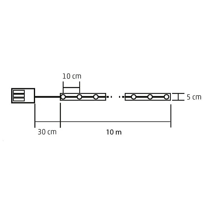 LED svetleći niz zlatna traka sa 100 LED dioda RLS10WW